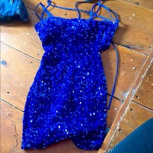 Dazzling Blue Sequin Party Dress